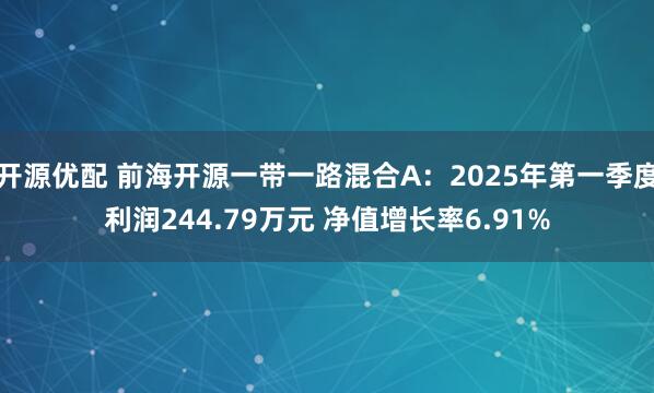 开源优配 前海开源一带一路混合A：2025年第一季度利润244.79万元 净值增长率6.91%